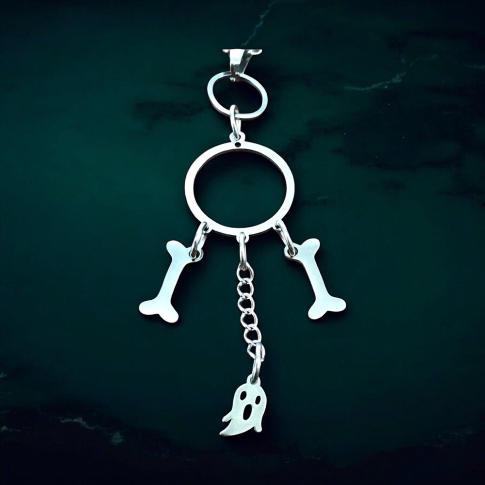 🆕 Ghosts and Bones Pendant Necklace  Stainless Steel